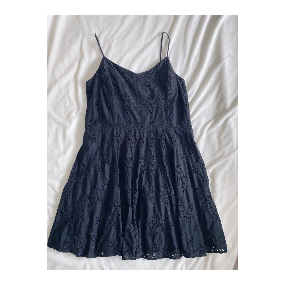 Old Navy Black Eyelet Mini Dress
